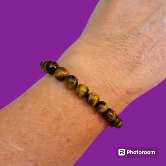 3/$30 Tiger Eye Beaded Unisex Stretch Bracelet - Picture 1 of 5